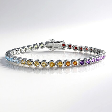 Bracciale in argento con Granato Mozambico