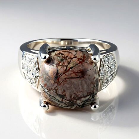 Anello in argento con Diaspro Dentritico Sonora