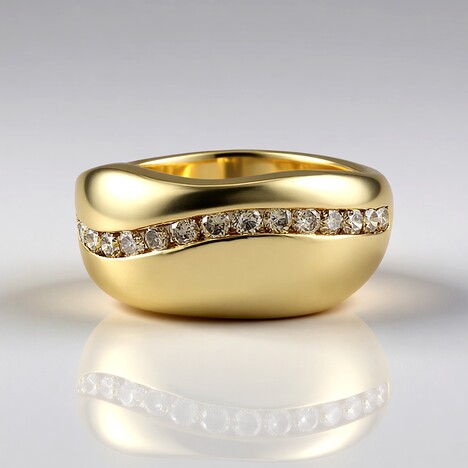 Anello in oro con Diamante Champagne I2 (de Melo)