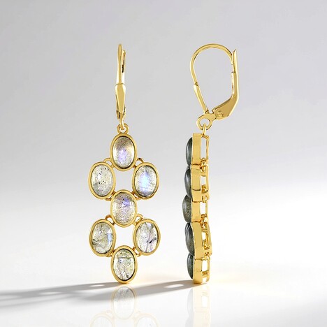 Orecchini in argento con Labradorite Blu Maniry (KM by Juwelo)