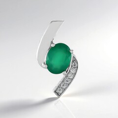 Ciondolo in argento con Onice Verde
