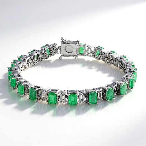 Bracciale in argento con Smeraldo Zambia