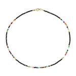 Zilveren halsketting met zwarte spinelstenen