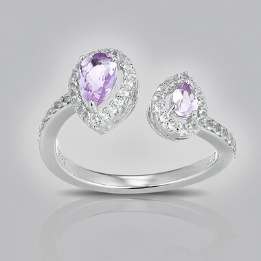 Lavendel-Amethyst-Silberring