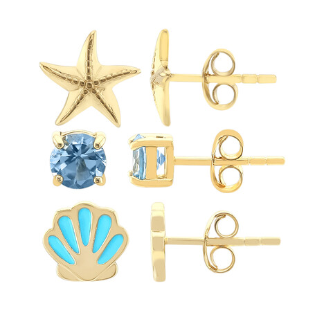 Himmelblauer Topas-Silberohrringe