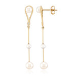 Weiße Süßwasserzuchtperlen-Silberohrringe