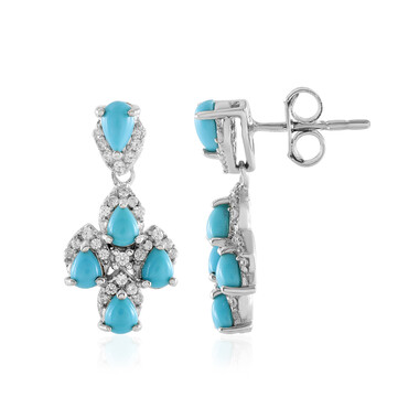 Pendientes en plata con Turquesa bella durmiente
