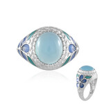 Blauer Chalzedon-Silberring (Adela Silber)