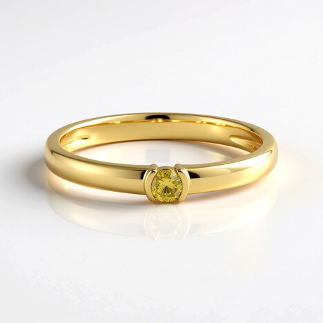 Anello in argento con Diamante Giallo I3