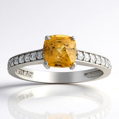 Anello in argento con Zircone Giallo