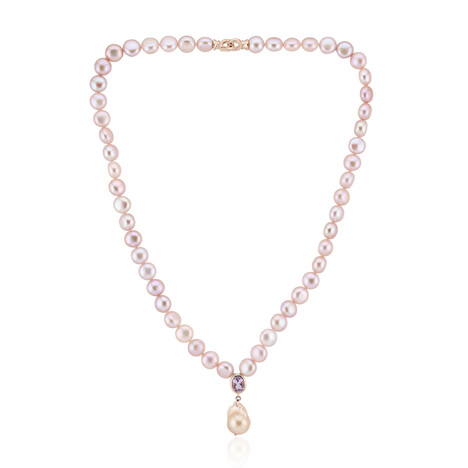 Collier en argent et Perle de culture d'eau douce orange (TPC)