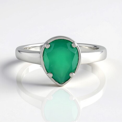 Anello in argento con Onice Verde