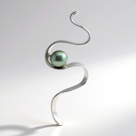 Ciondolo in argento con Perla Tahitiana (MONOSONO COLLECTION)
