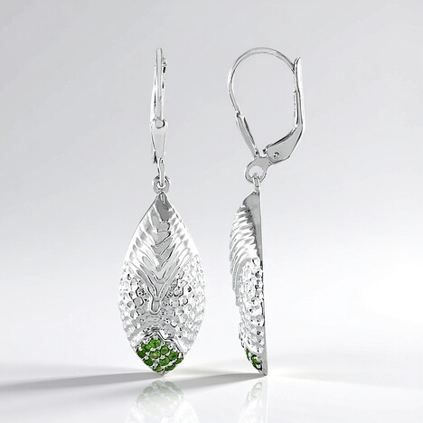 Orecchini in argento con Diopside Russo (SAELOCANA)