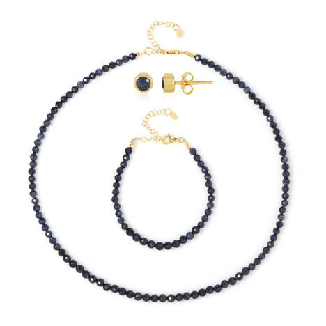 Blue Sapphire Silver Set