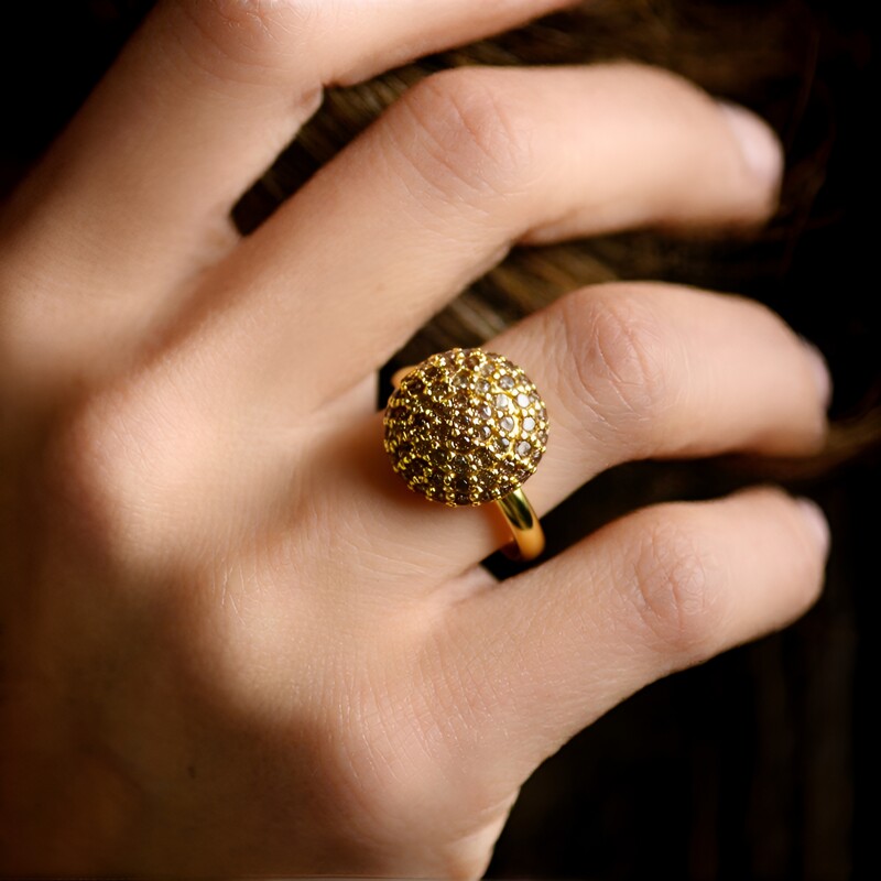 Anello in argento con Diamante Cioccolato I2