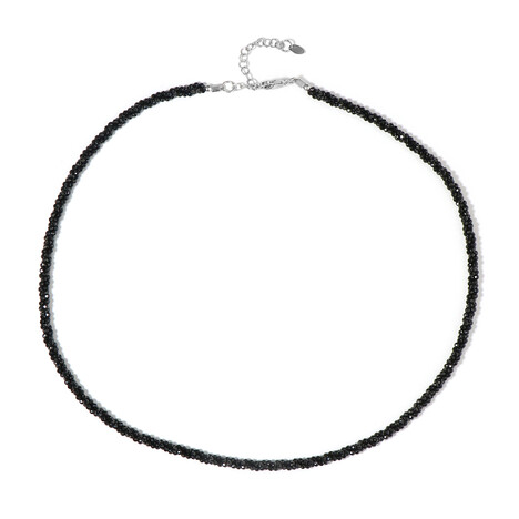 Collier en argent et Spinelle noir