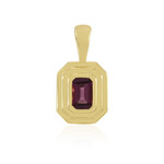Zilveren hanger met een magenta granaat