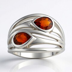 Anello in argento con Citrino Madeira (de Melo)