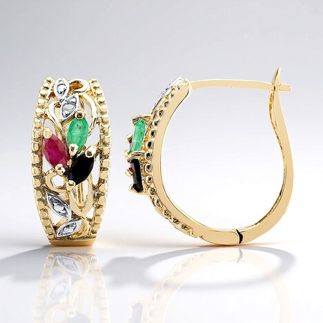 Boucles d'oreilles en argent et Emeraude de Zambie
