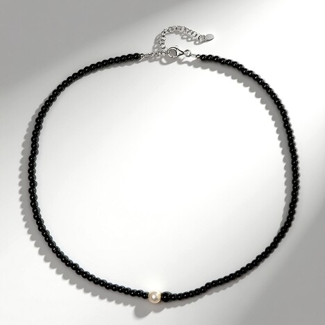 Collana in argento con Perla d'Acqua Dolce Bianca