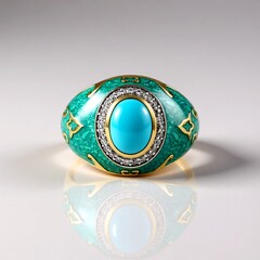 Anello in argento con Turchese Sleeping Beauty (Adela Silber)