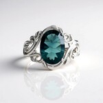 Anello in argento con Fluorite Blu Caraibico