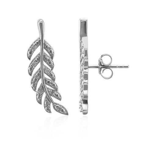 I2 (I) Diamond Silver Earrings