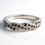 Anello placcato in platino con Diamante Fancy