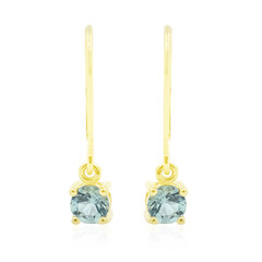 Pendientes en oro con Turmalina nigeriana paraiba