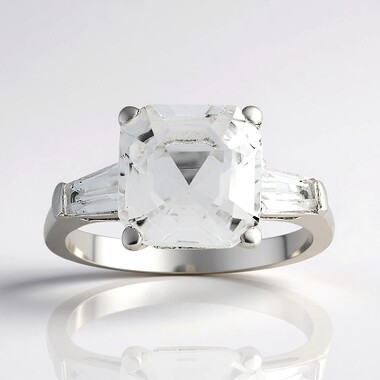 White Topaz Silver Ring