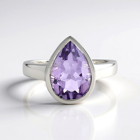 Anello in argento con Ametista Rose de France (MONOSONO COLLECTION)