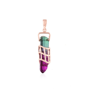 Colgante en plata con Cuarzo multicolor (MONOSONO COLLECTION)