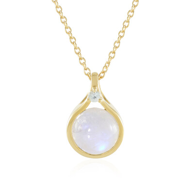 Collana in argento con Pietra di Luna Arcobaleno (KM by Juwelo)