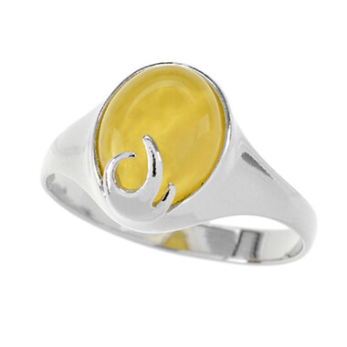 Anello in argento con Ambra Baltica (dagen)