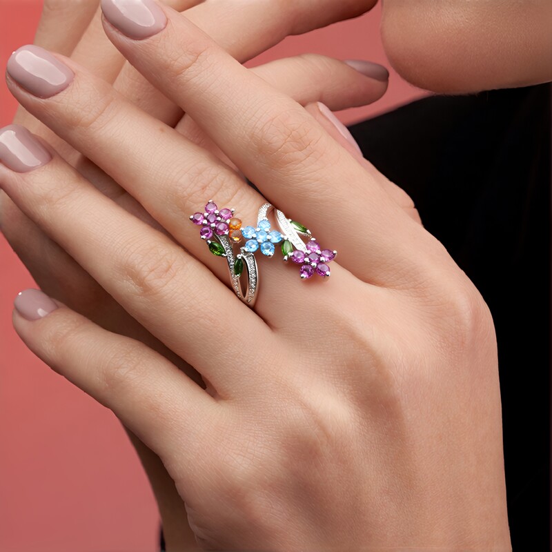 Anillo en plata con Amatista de Zambia