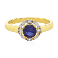 Bague en argent et Saphir bleu de Madagascar