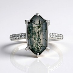 Anello in argento con Agata Muschiata