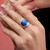 Blauer Achat-Silberring