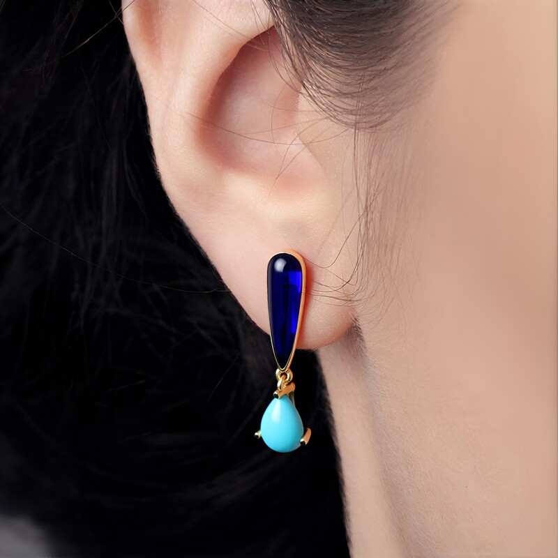 Sleeping Beauty Turquoise Silver Earrings