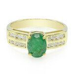 Anello placcato in oro con Smeraldo Bahia