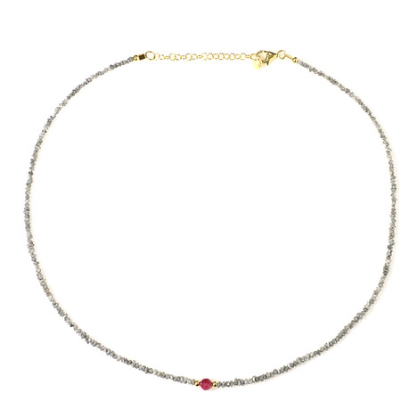 Silberfarbener Diamant-Silberhalskette