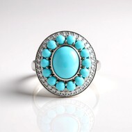 Anillo en plata con Turquesa bella durmiente (Faszination Türkis)