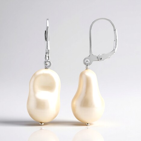 Orecchini in argento con Perla d'Acqua Dolce Bianca (TPC)