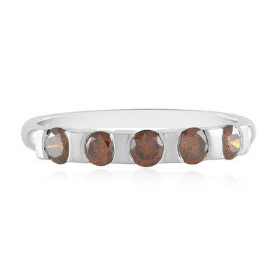 9K I2 Red Diamond Gold Ring