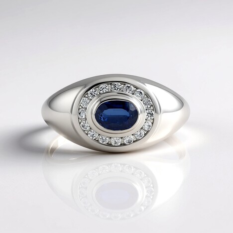 Anello in argento con Cianite del Nepal
