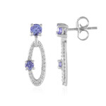 Zilveren oorbellen met tanzanieten