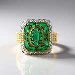 Bague en argent et Emeraude de Zambie (Gems en Vogue)