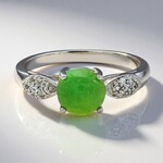 Anello in argento con Crisoprasio Imperiale
