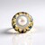 Anello in argento con Perla d'Acqua Dolce Bianca (Adela Silber)